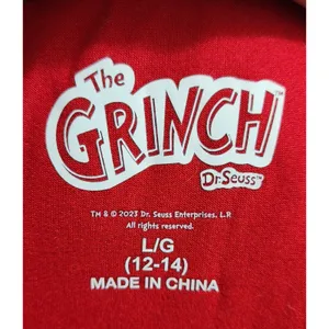 Dr. Seuss The‎ Grinch Christmas Raglan Shirt Holiday Top Large thumbnail 3