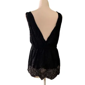 FREE PEOPLE NWT Peplum Black Lace Babydoll Tank thumbnail 7
