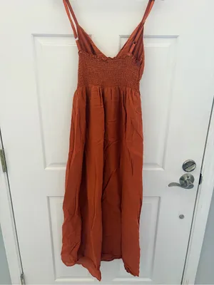 Derek Heart Rust Orange Smocked Bodice Maxi Dress thumbnail 4