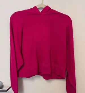 Old Navy Pink Oversized Cropped Hoodie thumbnail 2