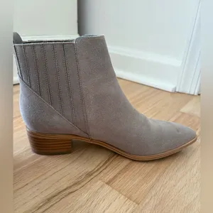 Marc Fisher Taupe Suede Ankle Booties thumbnail 3