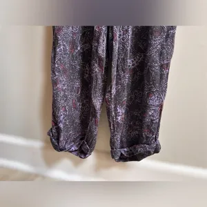 NEW Free People Universal Surplice Jumpsuit Purple Paisley Boho Cottage Whimsy L thumbnail 12