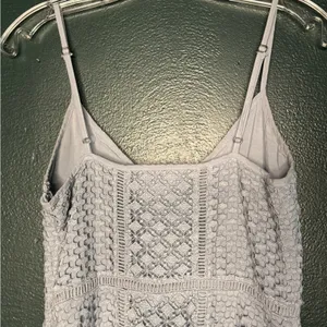 Abercrombie & Fitch Baby Blue Eyelet V-Neck Summer Beach Mini Dress thumbnail 5