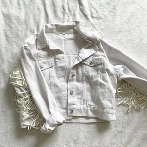 White Mama Fringe Jean Jacket thumbnail 4