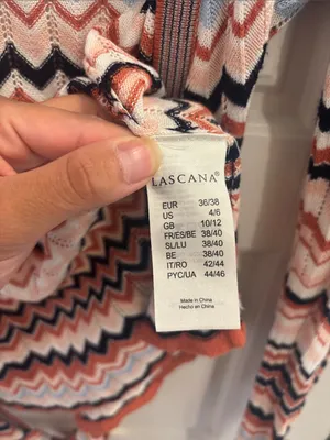 Lacausa Lascana Chevron Wrap Sweater Top Missoni Inspired Boho Knit Tie Waist US 4/6 thumbnail 4
