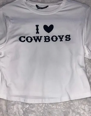 NWOT I heart cowboy White Tee Size L thumbnail 2