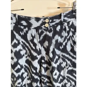 Ann Taylor Loft‎ Marisa Style Wide Leg Linen Pants Blue Sz 8 Resort Wear thumbnail 2