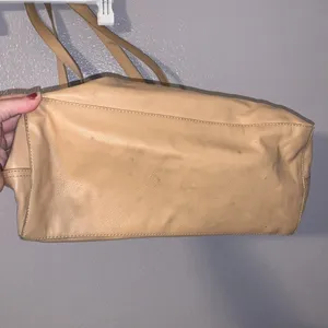 Old Navy Beige Faux Leather Tote Bag thumbnail 4
