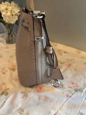 Michael Kors perforated bucket-style bag in gray thumbnail 6