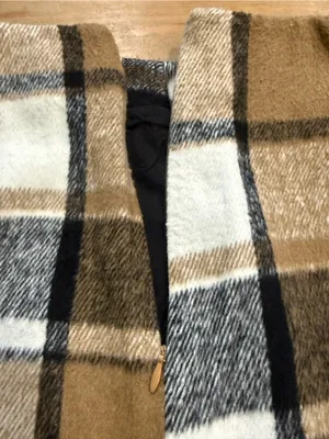 NWT Women’s Plaid Mini Skirt Size Medium Tan Black Cream Preppy Y2K thumbnail 5