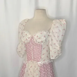 NWT!!‎ FOR LOVE & LEMONS Francine Floral Patchwork Mini Dress Lace Coquette XS thumbnail 8