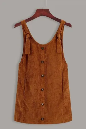 SheIn Brown Corduroy Dress thumbnail 1