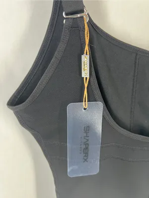 SHAPERX Fitness Black Zip Front Tummy Control Butt Lifter Faja Bodysuit M thumbnail 4