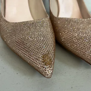 Jeffrey Campbell sz10 pink pointed toe rhinestone jewel heels shoes wedding prom thumbnail 3