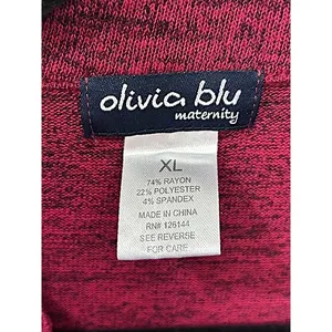 Olivia Blu Maternity XL Heathered Red Empire Waist Back Tie Tunic Top Office‎ thumbnail 3