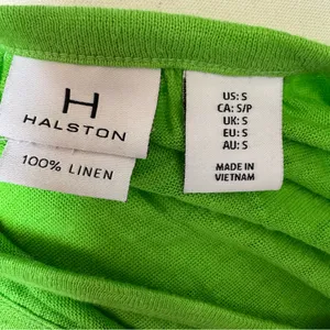 Halston Heritage Linen Tank Top Thin Straps Lime Green size Small Beachy coastal summer‎ thumbnail 4