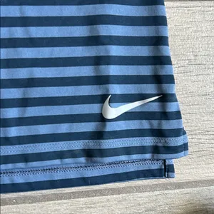 Nike Women’s Navy and Light Blue Striped Sleeveless Polo Tank thumbnail 3
