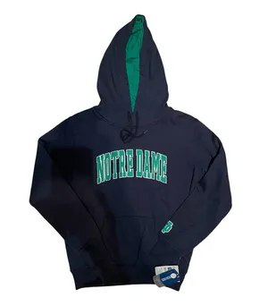 Notre Dame Sweatshirt Stadium Athletics Size M Fighting Irish Hooded Blue Green thumbnail 1