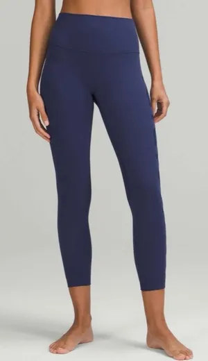 Lululemon Align High Rise Navy 25” Leggings with Side Logo Graphic Size 8 thumbnail 1