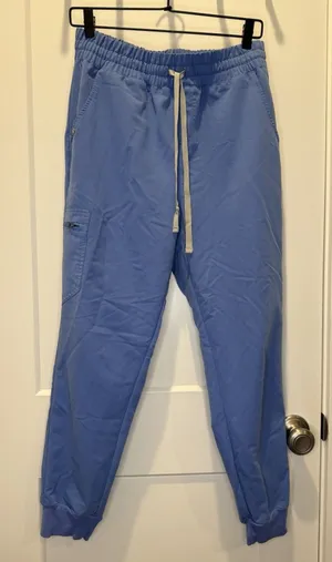 FIGS High Waisted Zamora Jogger Scrub Pants Blue Women's Medium Petite Uniform thumbnail 1