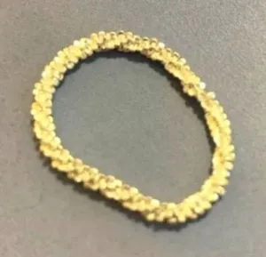 Sparkling‎ Yellow Gold Plated 925 Margarita Chain Flexible Ring, Sz 6.5 thumbnail 1