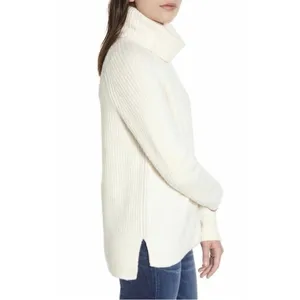 Madewell Mercer Ivory Thick Knit Wool Blend Turtleneck Sweater Sz S thumbnail 5