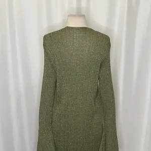By ANTHROPOLOGIE Long Shine Cardigan Sweater Green Tie Front Knitwear Small thumbnail 10