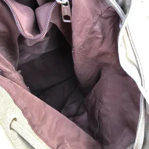 Y2K Vintage Unisex Preppy Academia Khaki Brown canvas l messenger backpack book bag purse cargo pockets. Great for school, university, work. Can fit most books laptops #boho #granola #hippie #adventure #gypsy Measurement in pics thumbnail 3