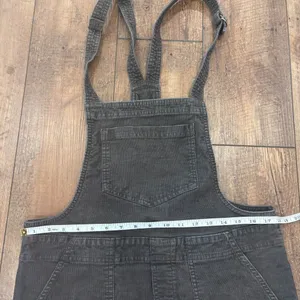 Aerie Womens Werk and Play Overalls Medium Grey Corduroy Stretch Raw Hem Hipster thumbnail 6