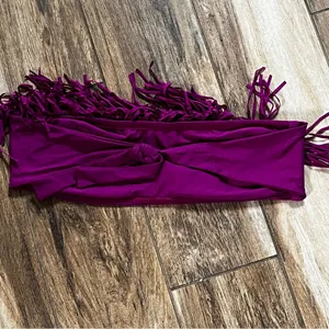 L space purple strapless fringe bra thumbnail 3