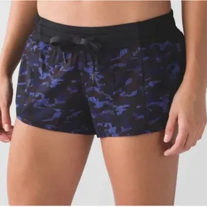 Lululemon Hotty Hot Short II 2.5 Purple Black Camo Low Rise Running Short Size 8 thumbnail 1