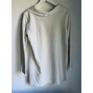 CMC Color Me By Cotton White Textured Cowl Neck Tunic Top Medium USA Made thumbnail 4