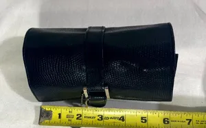 Vintage J Weight Designs Black Jewelry Roll Travel Case Organizer W/ ZipperPouch thumbnail 1