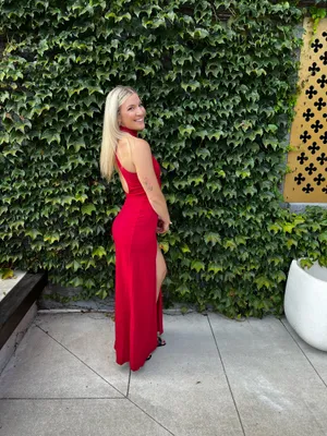 Lulus Dress Red Maxi Cocktail thumbnail 2