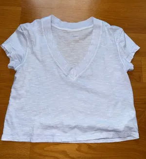 Aerie V-Neck Cropped Tee thumbnail 1