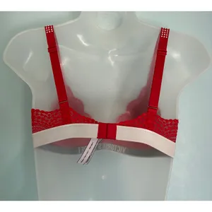 Victoria's Secret Wireless Bra Red Lace Sparkle Strap XS thumbnail 3