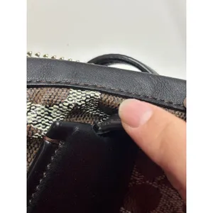 Coach F33504 Taxi Zip Top Tote In Signature Coated Canvas Women Bag Brown thumbnail 2