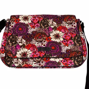 Vera Bradley Rosewood Floral Canvas Laptop Messenger Bag Briefcase Crossbody Bag thumbnail 2
