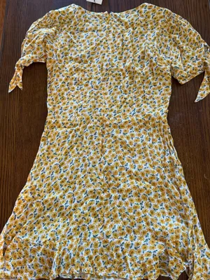 NWT Faithfull the Brand Florence Yellow Floral Mini Dress US 4 thumbnail 5