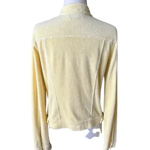 VTG 00s Juicy Couture Terrycloth Track Jacket Butter Yellow Made in the USA Tag thumbnail 2