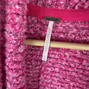 Free People Slouchy BFF Cardigan Large Pink Prickly Pear Oversized Boucle Knit thumbnail 9
