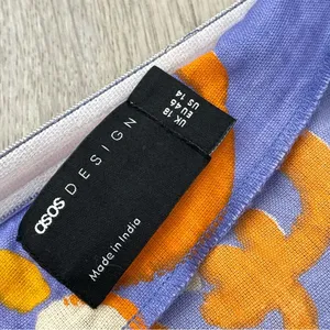 Asos Strapless Dress tile printed rikrak womens Purple size 14 party resortwear thumbnail 2