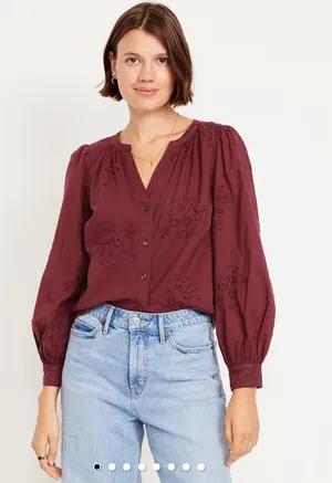 Old Navy Maroon Blouse thumbnail 1