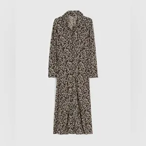 Madewell Ruched Midi Shirt Dress Size 12 Black Ivory Floral NWT thumbnail 4