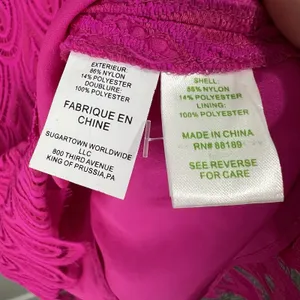 Lilly Pulitzer Hera Sheath‎ Dress Women's 6 Pink Lace 3/4 Sleeves Scalloped Hem thumbnail 10