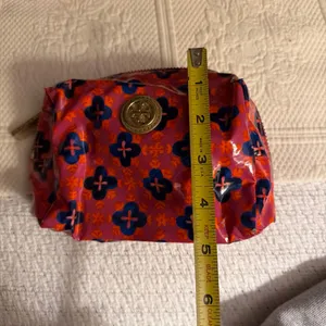 Tory Burch Red and Blue Patterned Cosmetic Bag thumbnail 4