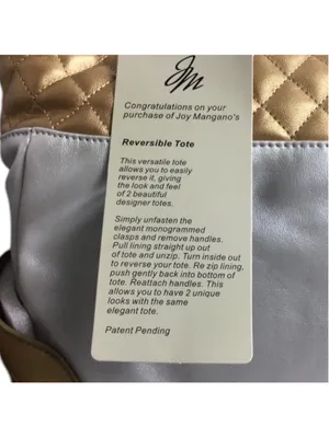 Joy Mangano Reversible Tote Bag One Size Silver and Gold thumbnail 2