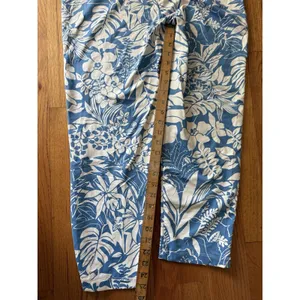 J.McLaughlin Pants Catalina Cloth Floral Pull‎ On Blue White Size L thumbnail 7