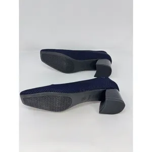 VIVAIA Melody Pro Heels Blue Square Toe Chunky Block Slip On Pumps 37.5 US 7 thumbnail 6