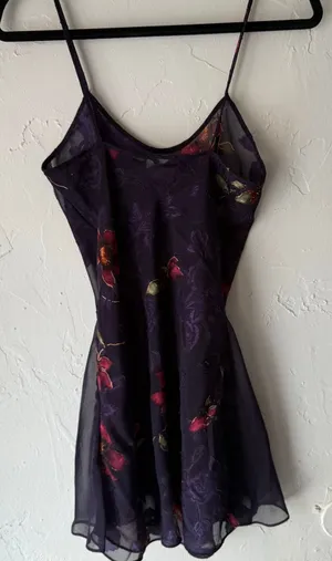 Secret Treasures‎ Y2k Size Medium Purple Lace Coquette Floral Babydoll Gown thumbnail 1
